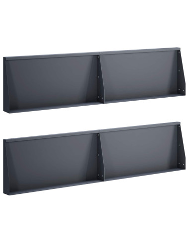 Muro di contenimento 4 pz 80 x 12 x 50 cm Acciaio Antracite