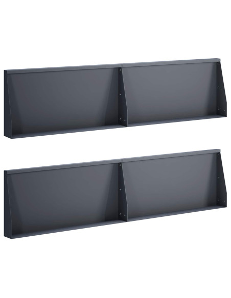 Muro di contenimento 4 pz 80 x 12 x 50 cm Acciaio Antracite