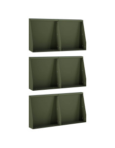 Muro di contenimento 6 pz 40 x 12 x 40 cm Acciaio Verde Oliva