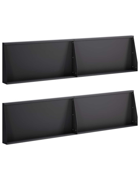 Muro di contenimento 4 pz 80 x 12 x 30 cm Acciaio Nero