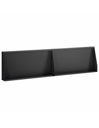 Muro di contenimento 2 pz 80 x 12 x 30 cm Acciaio Nero
