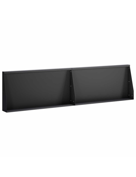 Muro di contenimento 2 pz 80 x 12 x 30 cm Acciaio Nero