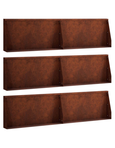 Muro di contenimento 6 pz 80 x 12 x 50 cm Acciaio Corten