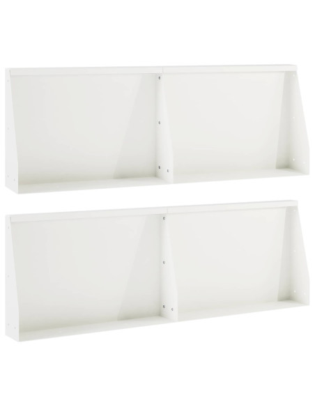 Muro di contenimento 4 pz 60 x 12 x 40 cm Acciaio Bianco