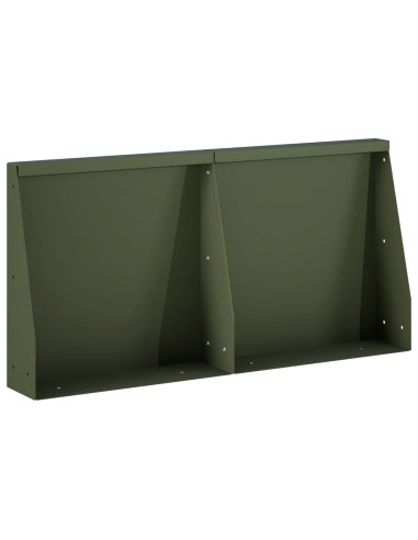Muro di contenimento 2 pz 40 x 12 x 40 cm Acciaio Verde Oliva