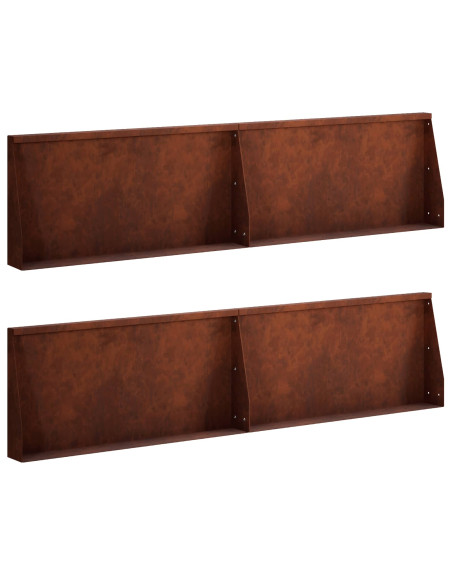 Muro di contenimento 4 pz 80 x 12 x 50 cm Acciaio Corten