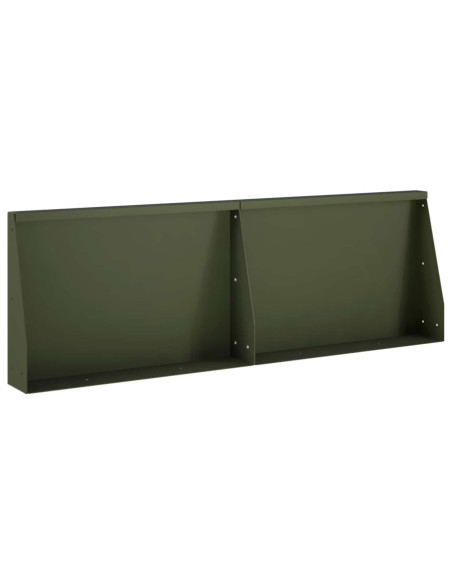 Muro di contenimento 2 pz 60 x 12 x 30 cm Acciaio Verde Oliva