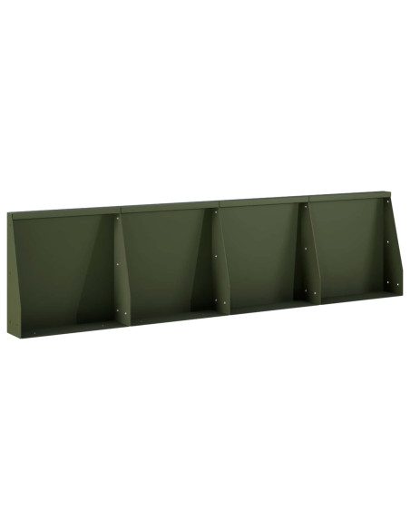 Muro di contenimento 4 pz 40 x 12 x 50 cm Acciaio Verde Oliva