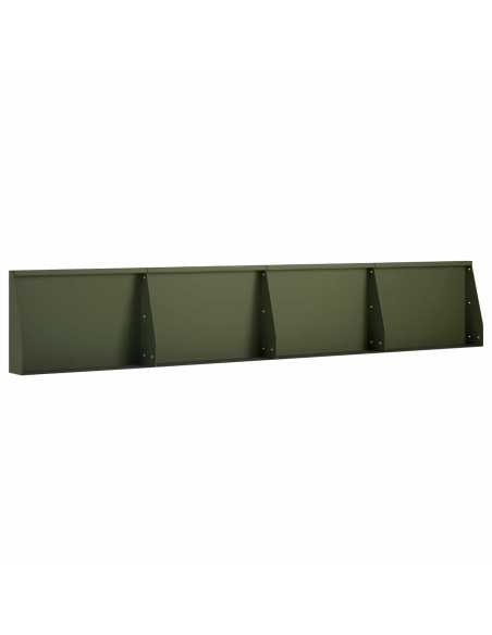 Muro di contenimento 4 pz 60 x 12 x 30 cm Acciaio Verde Oliva