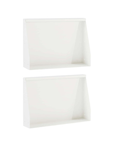 Muro di contenimento 2 pz 60 x 12 x 40 cm Acciaio Bianco