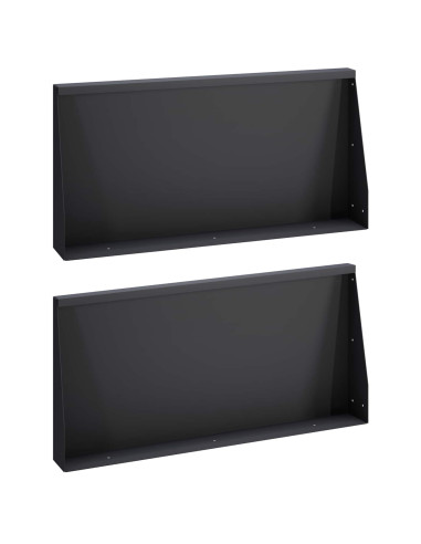 Muro di contenimento 2 pz 80 x 12 x 30 cm Acciaio Nero