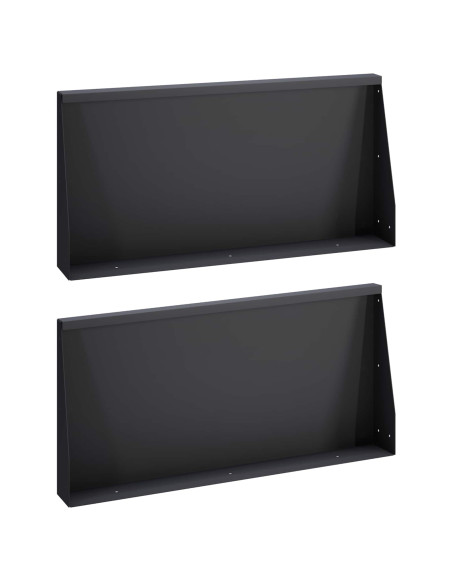 Muro di contenimento 2 pz 80 x 12 x 30 cm Acciaio Nero