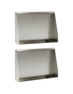 Muro di contenimento 2 pz 60 x 12 x 30 cm Acciaio Inox Argento 2