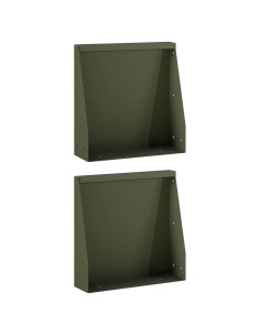 Muro di contenimento 2 pz 40 x 12 x 50 cm Acciaio Verde Oliva 2