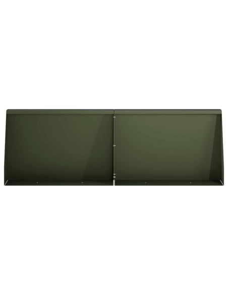 Muro di contenimento 2 pz 60 x 12 x 30 cm Acciaio Verde Oliva