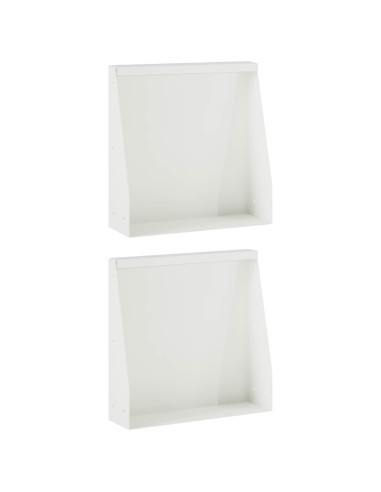 Muro di contenimento 2 pz 40 x 12 x 50 cm Acciaio Bianco