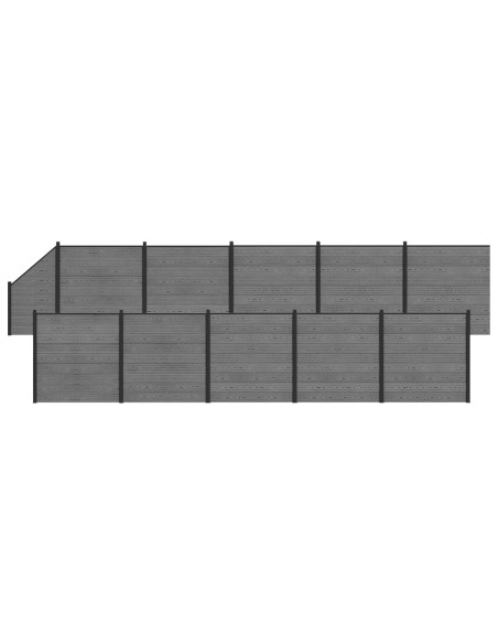 Set di Recinzione 1830 x 186 cm WPC e Alluminio Grigio