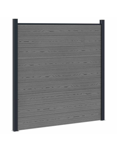 Set di Recinzione 1830 x 186 cm WPC e Alluminio Grigio