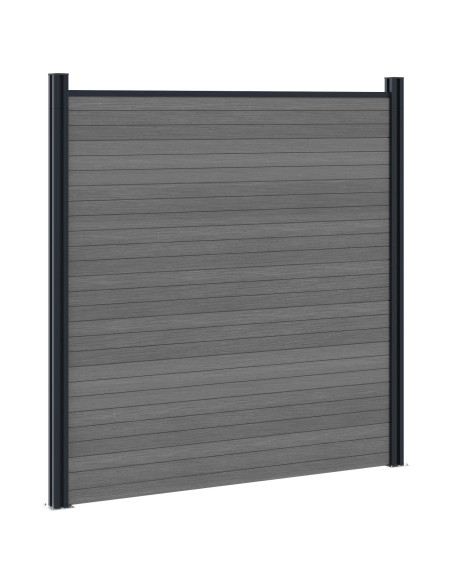 Set di Recinzione 1830 x 186 cm WPC e Alluminio Grigio