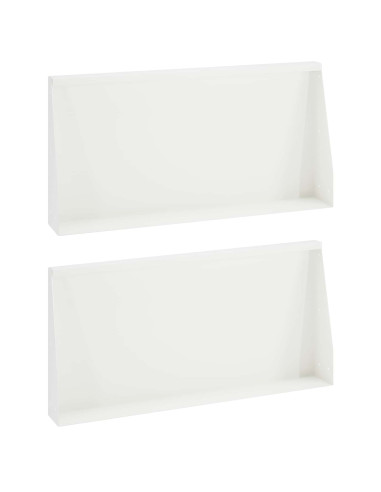 Muro di contenimento 2 pz 80 x 12 x 50 cm Acciaio Bianco