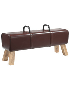 panchina Marrone Scuro 110 x 30 x 45 cm Pelle Vera