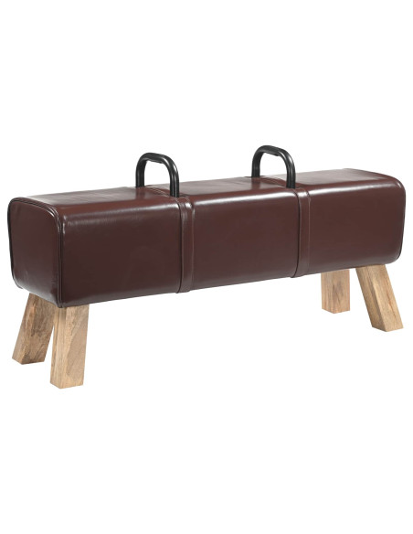 panchina Marrone Scuro 110 x 30 x 45 cm Pelle Vera