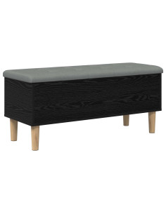 Panchina con Cuscino Rovere Nero 102 x 42 x 46 cm