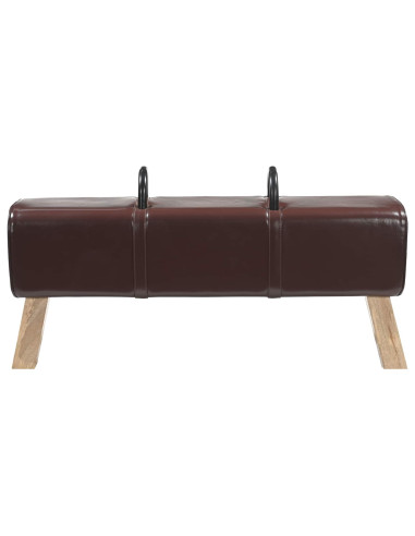 panchina Marrone Scuro 110 x 30 x 45 cm Pelle Vera