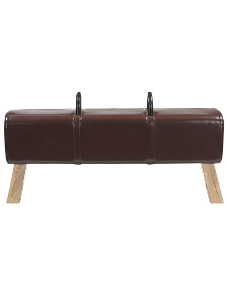 panchina Marrone Scuro 110 x 30 x 45 cm Pelle Vera