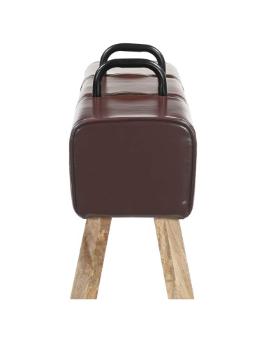panchina Marrone Scuro 110 x 30 x 45 cm Pelle Vera