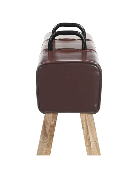 panchina Marrone Scuro 110 x 30 x 45 cm Pelle Vera