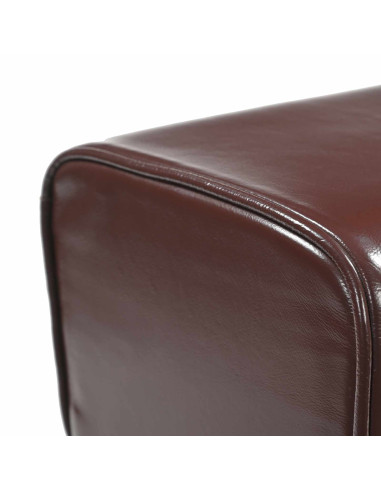 panchina Marrone Scuro 110 x 30 x 45 cm Pelle Vera