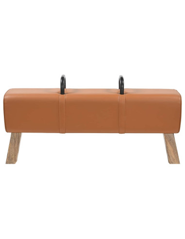 panchina Marrone 110 x 30 x 45 cm Pelle Vera