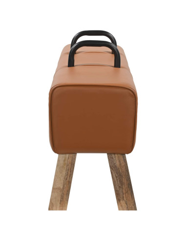 panchina Marrone 110 x 30 x 45 cm Pelle Vera