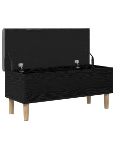 Panchina con Cuscino Rovere Nero 102 x 42 x 46 cm 2