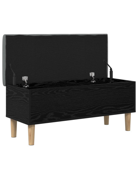 Panchina con Cuscino Rovere Nero 102 x 42 x 46 cm