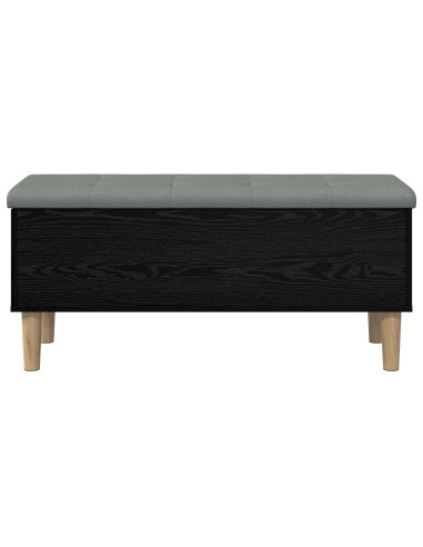 Panchina con Cuscino Rovere Nero 102 x 42 x 46 cm