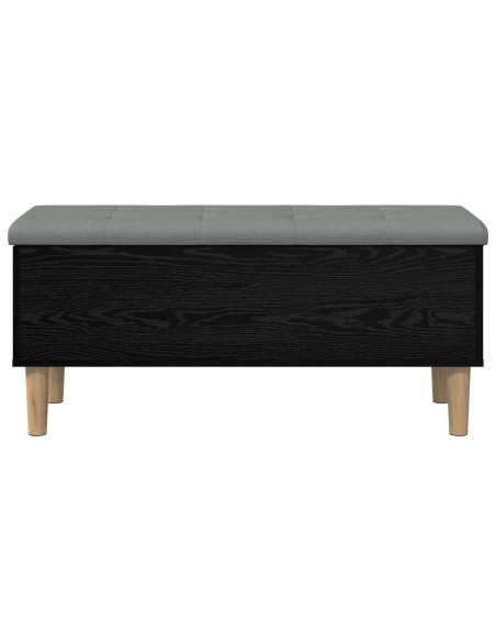 Panchina con Cuscino Rovere Nero 102 x 42 x 46 cm
