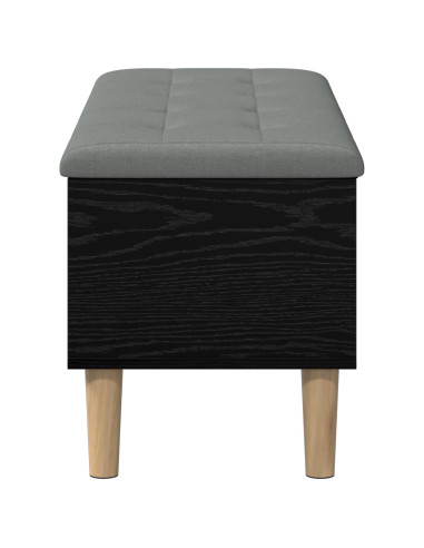 Panchina con Cuscino Rovere Nero 102 x 42 x 46 cm