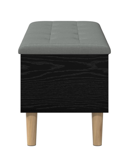 Panchina con Cuscino Rovere Nero 102 x 42 x 46 cm