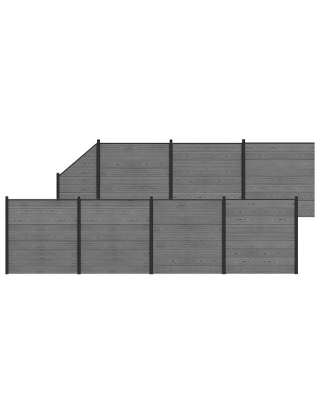Set di Recinzione 1311 x 186 cm WPC e Alluminio Grigio