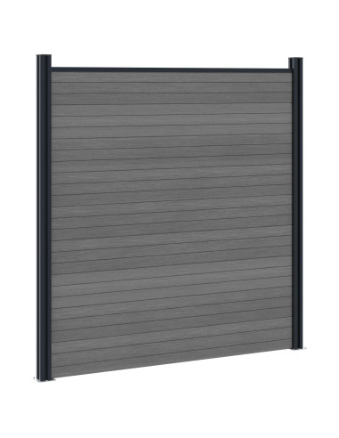 Set di Recinzione 1311 x 186 cm WPC e Alluminio Grigio
