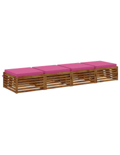 Cuscini per Sedia in 4 Pezzi SOEST 4 pz 100% Poliestere Rosa 2