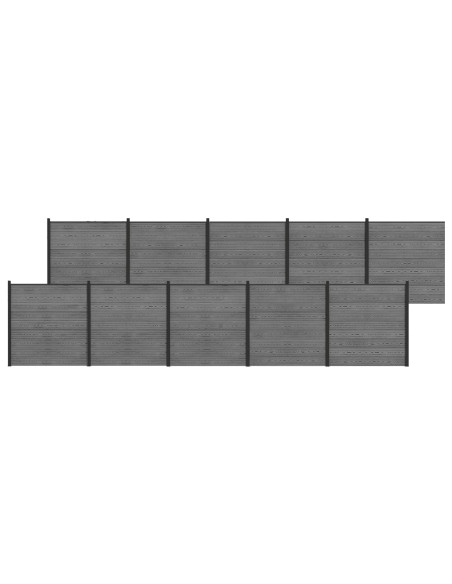 Set di Recinzione 1737 x 186 cm WPC e Alluminio Grigio