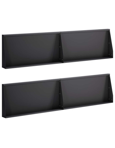 Muro di contenimento 4 pz 80 x 12 x 50 cm Acciaio Nero