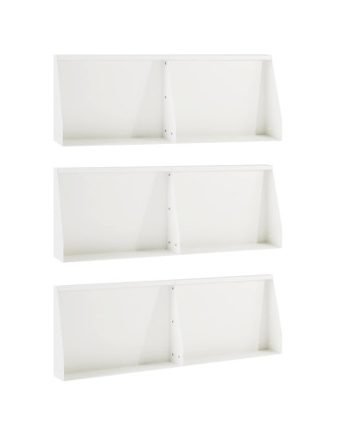 Muro di contenimento 6 pz 60 x 12 x 40 cm Acciaio Bianco