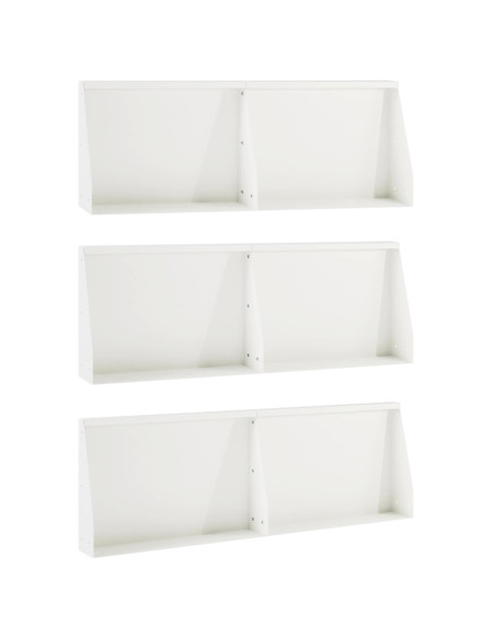 Muro di contenimento 6 pz 60 x 12 x 40 cm Acciaio Bianco