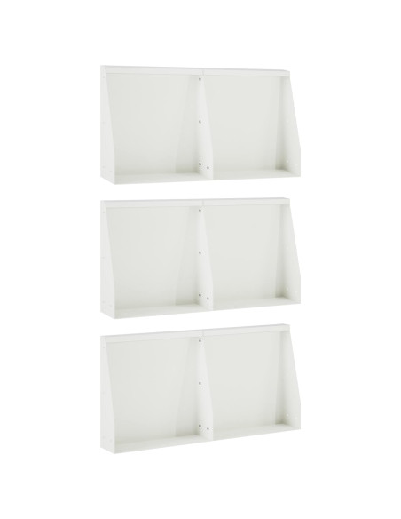 Muro di contenimento 6 pz 40 x 12 x 40 cm Acciaio Bianco