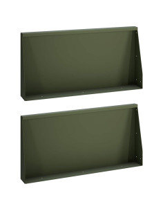 Muro di contenimento 2 pz 80 x 12 x 40 cm Acciaio Verde Oliva 2