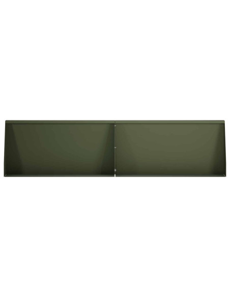 Muro di contenimento 2 pz 80 x 12 x 40 cm Acciaio Verde Oliva